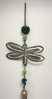 Beaded bell butterfly wind chime