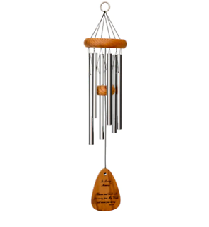 The Lord is My Shepherd..Psalm 23 Wind Chime 18\" Silver