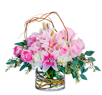 Peaceful Pinks Contemporary Vase Arrangement