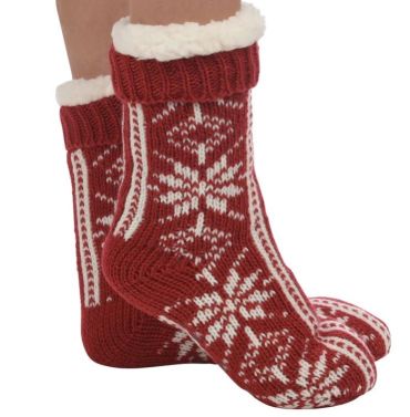 Snoozies Snowflake Socks | Red