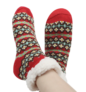 Snoozies Socks | Nordic Red