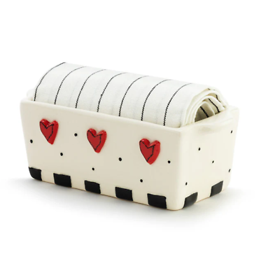 Mini Loaf Pan with Towel Set - Hearts