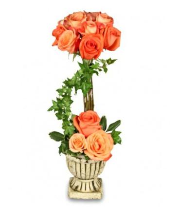 Peach Rose Topiary