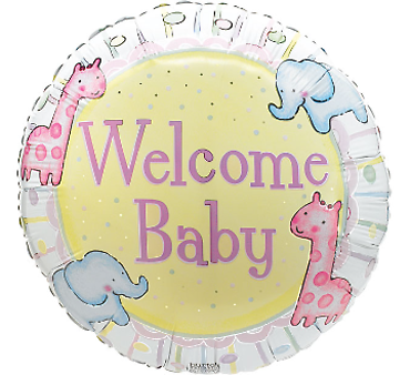 9\" Stick Balloon | Welcome Baby