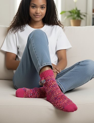 Snoozies Dot Socks | Hot Pink