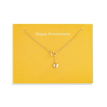 Happy Anniversary Heart Necklace | On Card