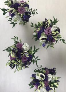 Pretty in Purple Bridesmaids\' Bouquets