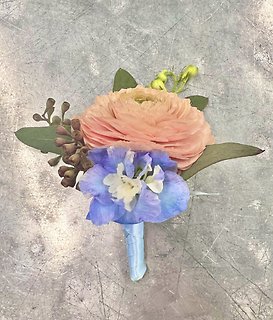 Peach Ranunculus Boutonniere