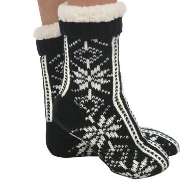 Snoozies Snowflake Socks | Black