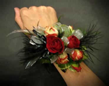 #62: Feathered Rose Wrist Corsage