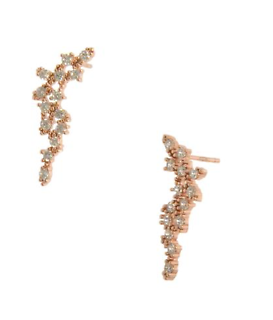 Joy Susan Rose Gold Crystal Cluster Drop Earrings