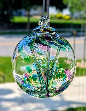 Hand-Crafted Glass Ball- \"Thinking of You\"