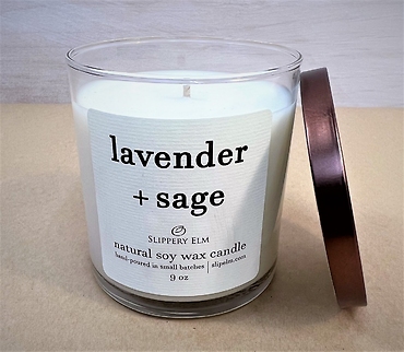 Slippery Elm Candles | Lavender & Sage