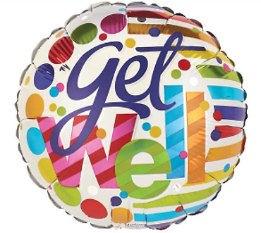 4\" Stick Balloon | Get Well Soon