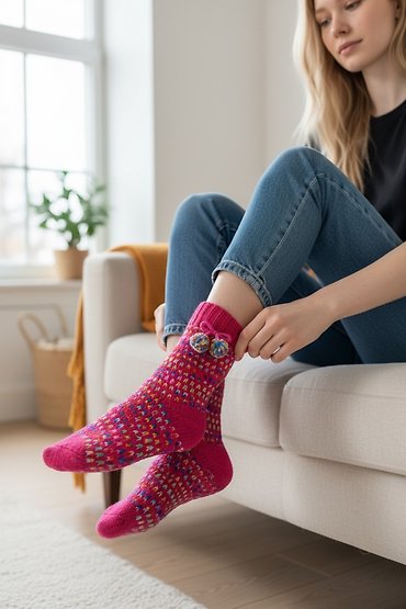 Snoozies Dot Socks | Hot Pink