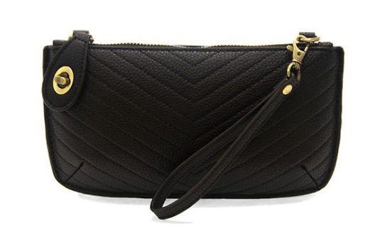 Wristlet/Crossbody Clutch | Quilted Black
