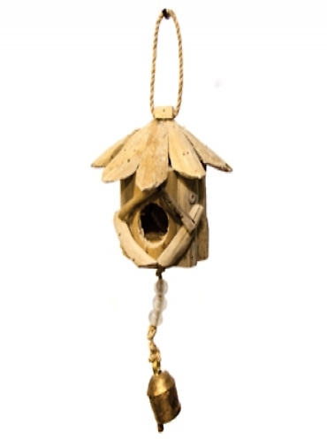 Wooden Bird House Wind Chime
