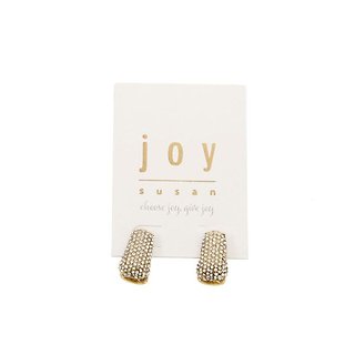 Joy Susan Gold Pave Trap Hinged Earrings