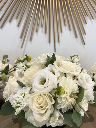 Compact White Flower Bridal Bouquet