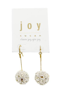 Joy Susan Rose Ball Drop Earrings