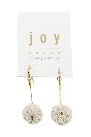 Joy Susan Rose Ball Drop Earrings