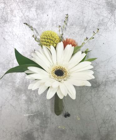 Autumn White Gerbera Boutonniere