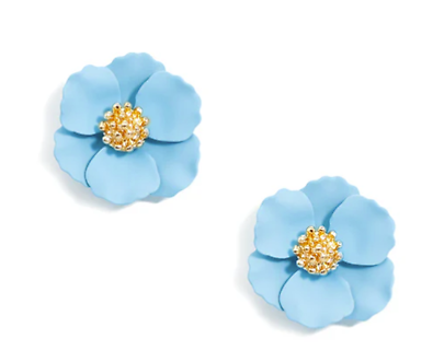 Zenzii Flower Stud Earrings- Blue
