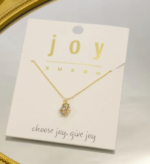 Joy Susan Necklace- Gold Wrapped Gem