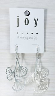 Joy Susan Silver Ginko Leaf Earrings