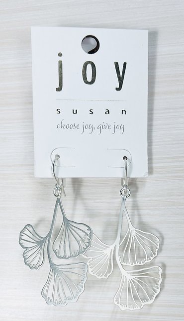 Joy Susan Silver Ginko Leaf Earrings