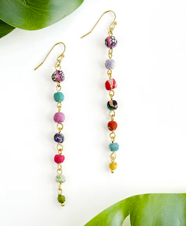 Kantha Milieu Linear Earrings
