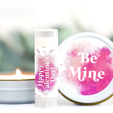 Valentine\'s Day Candle & Lip Balm Set