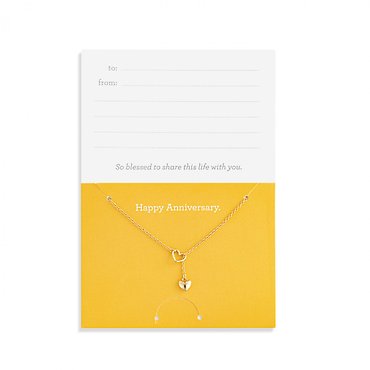 Happy Anniversary Heart Necklace | On Card
