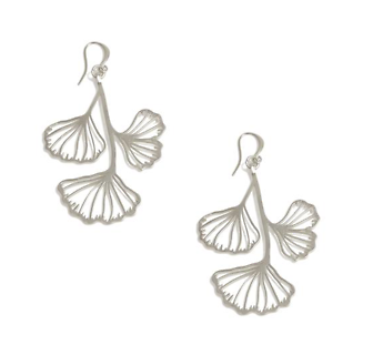 Joy Susan Silver Gingko Leaf Earrings