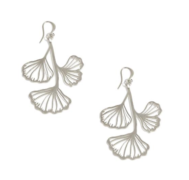 Joy Susan Silver Gingko Leaf Earrings