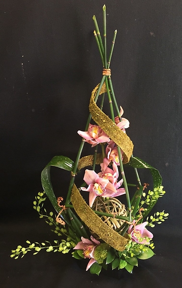 Orchid Tetrahedron Centerpiece