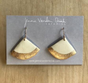 Earrings | Porcelain Linen Fans