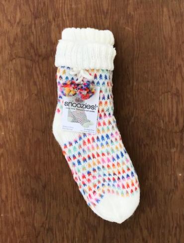 Snoozies Dot Socks | White