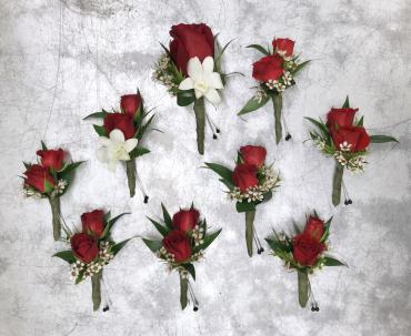 Red Rose Wedding Boutonnieres