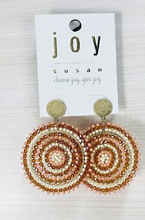 Joy Susan Pink Beaded Disk Stud Earrings
