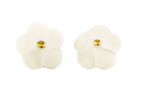 Earrings ~ White Flower Studs