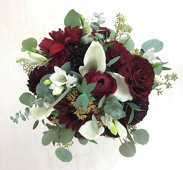Romantic Red & White Bridal Bouquet