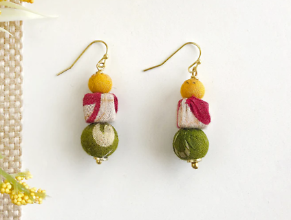 Kantha Shapes Drop Earrings