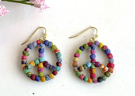 Kantha Milieu Peace Earrings