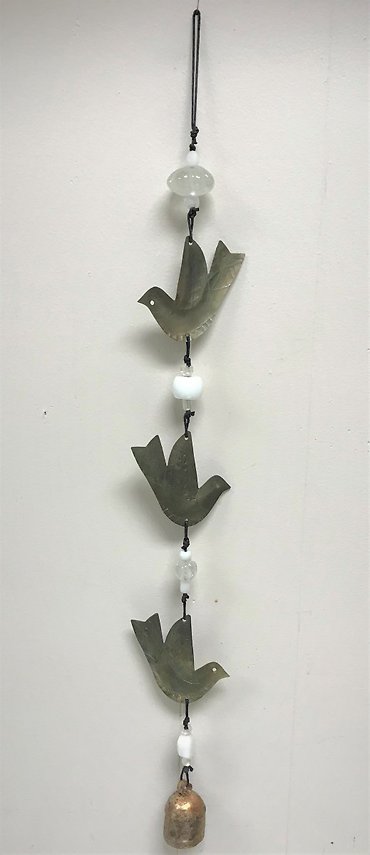 Beaded bird wind chime
