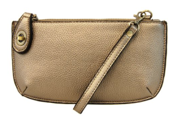 Wristlet/Crossbody Clutch | Metallic Light Bronze