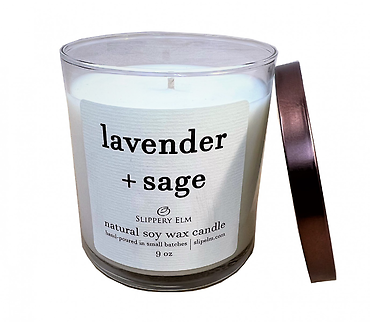 Slippery Elm Candles | Lavender & Sage