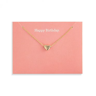 Happy Birthday Heart Necklace | On Card