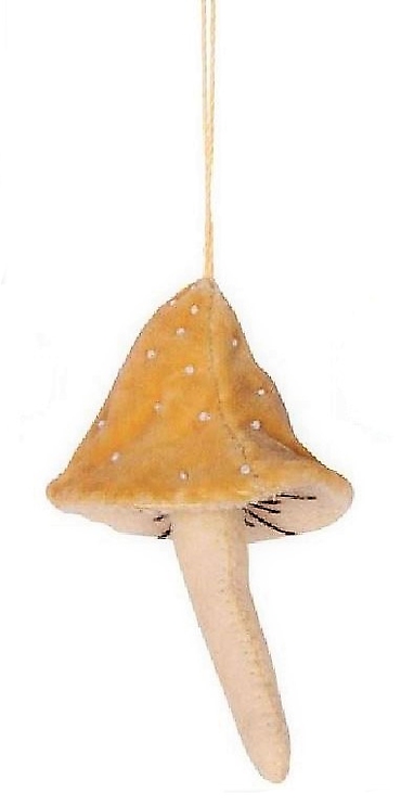 Velvet Mushroom Ornament | Yellow