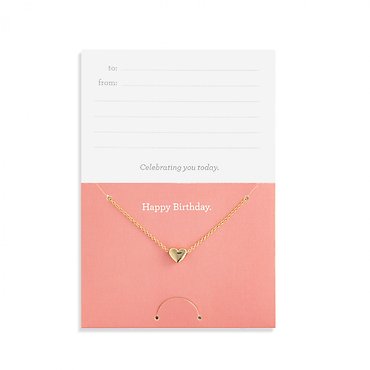 Happy Birthday Heart Necklace | On Card